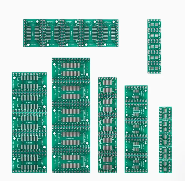 35pcs=7value*5pcsSMD Turn To DIP PCB Board Kit SOP MSOP SSOP TSSOP SOT23 8 10 14 16 20 24 28 SMT To DIP