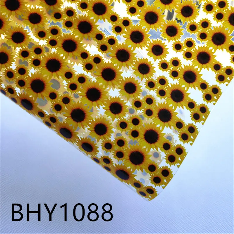 20*33CM A4 size sunflower print transparent jelly sheet UV print PVC bow bag fabric