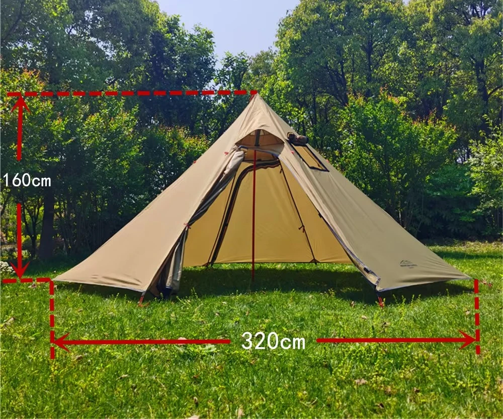 Outdoor Ultralight Waterproof Tipi Stove Pyramid Tent Hiking Camping Equipment