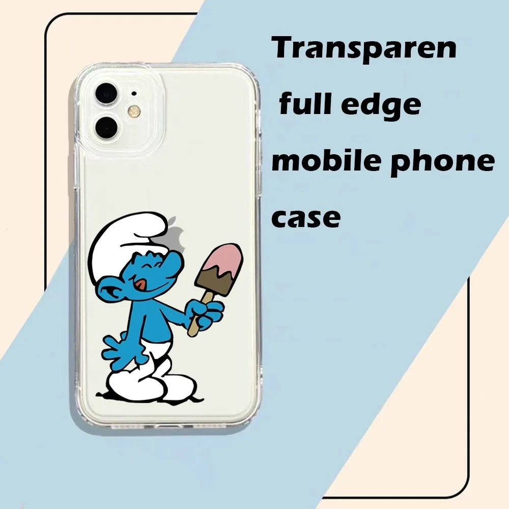 Cartoon The S-Smurfs Phone Case For Iphone 15 11 13 14 Pro Max 7 8 Plus X Xr Xs Max Se2020 12mini Transparent Cover