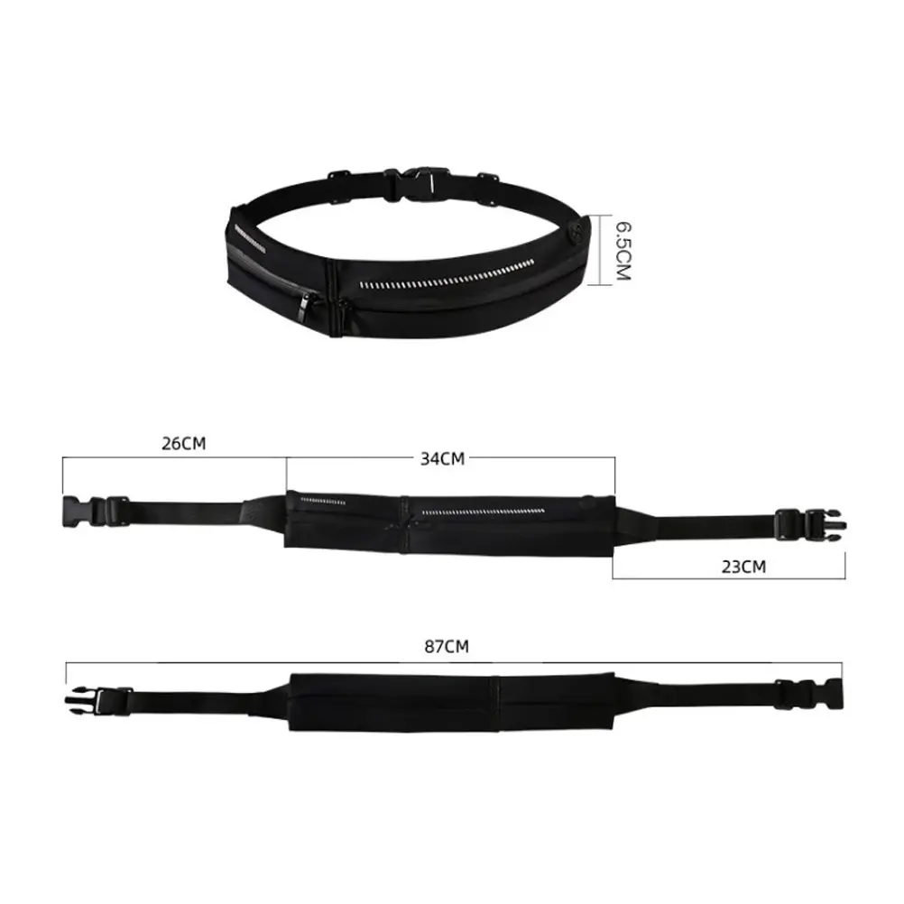 Waterproof Sports Waist Bag Dual Compartment For Phone Up To 7 Inch Headphone Jack Rainproof Chinlon Fanny Pack Outdoor