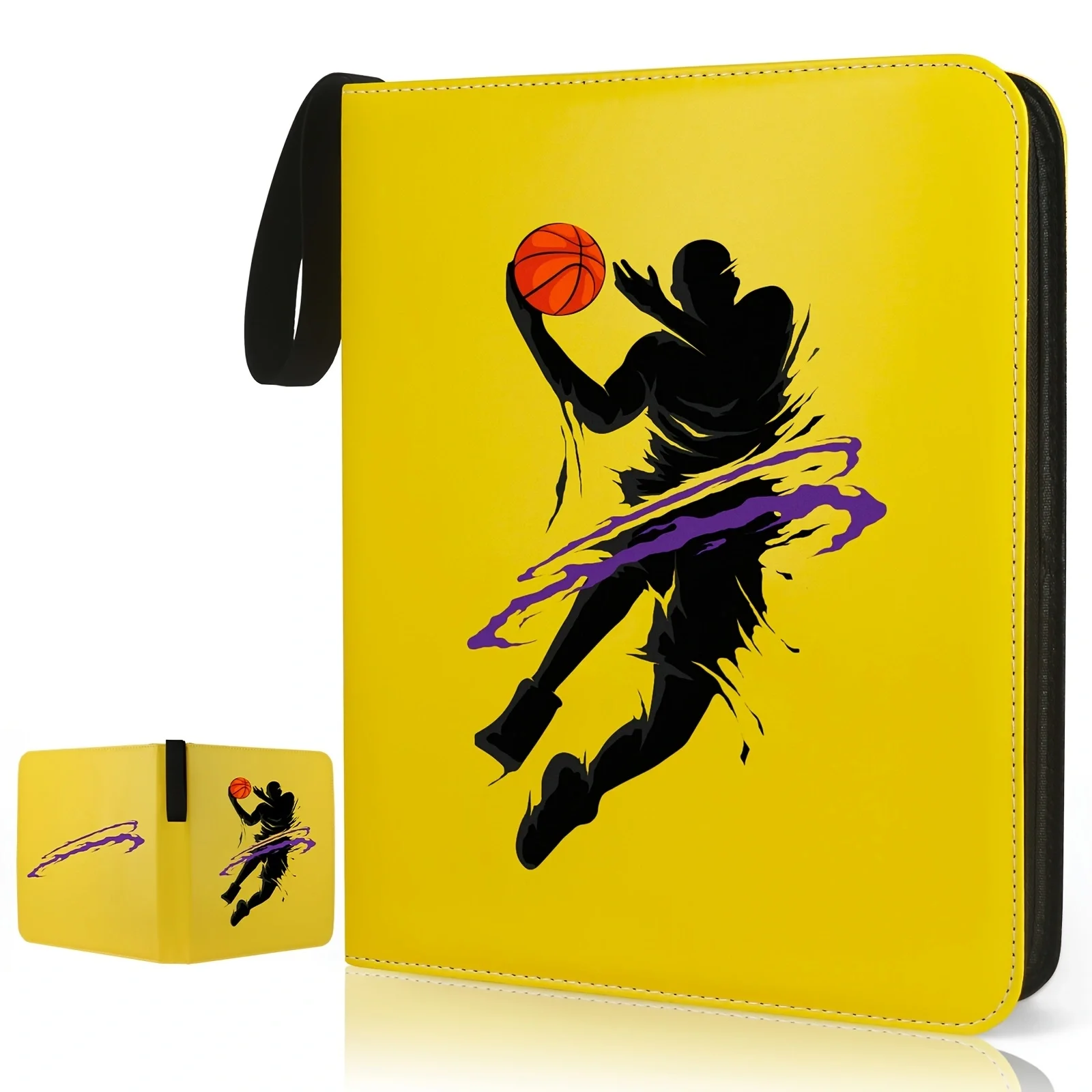 

Basketball Trading Card Binder, Fit 900 Sport Cards 3 Ring Binder Book with 50 Binder Sheets , 9 Pocket Card Sleeves Album for