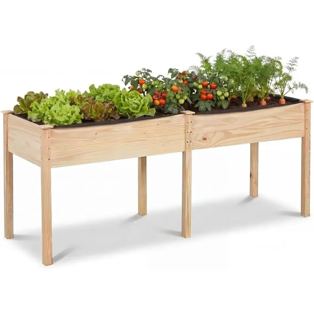 Elevated Wood Planter Box for Raised Garden Beds, 73 L x 23 W x 30 H, Ideal for Vegetables, Succulents, and Herbs
