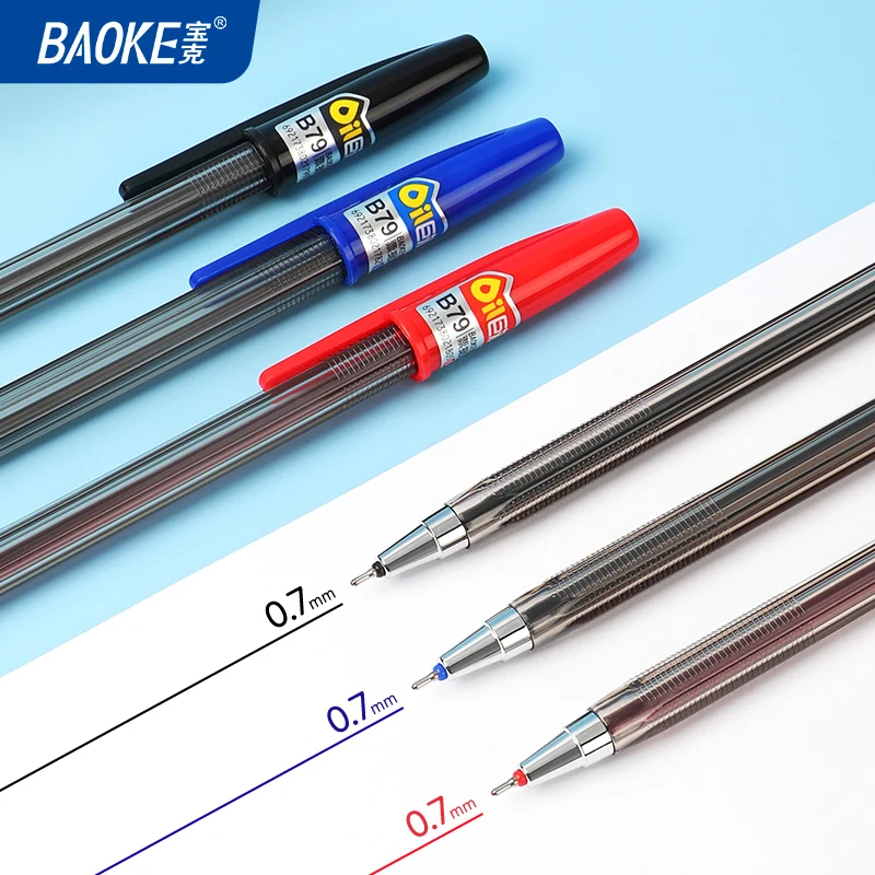

BAOKE B79 Oil-based Pen 0.7mm Writing Semi Bill Ballpoint Pen Black Blue Red Ink Color Smooth Writing Office School Stationery