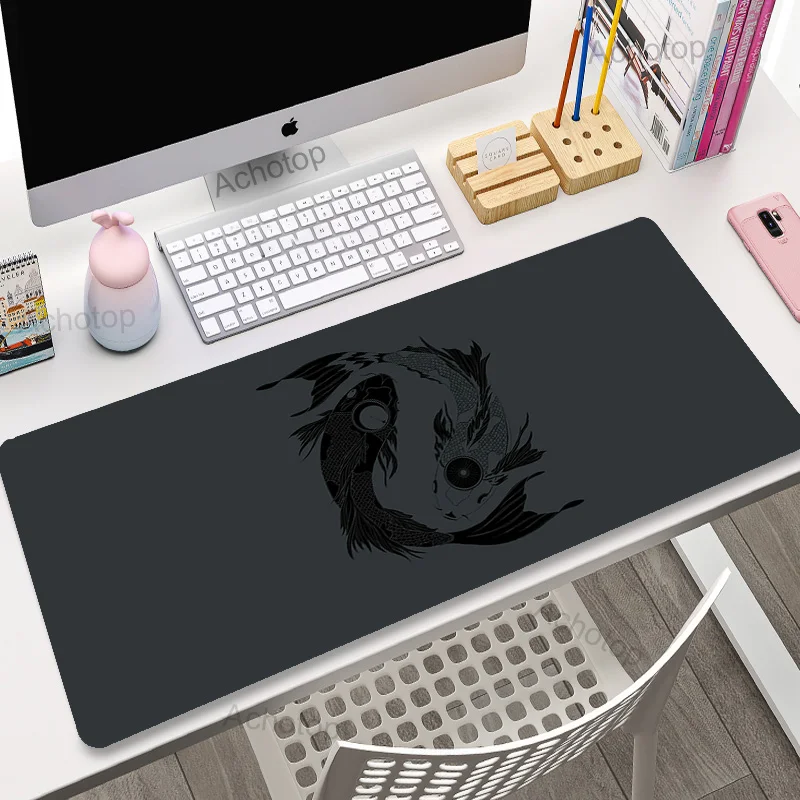 Koi Fish 40x90cm XXL Mousepad Large Gaming Desk Mat Keyboard Mats Yin Yang Mouse Mat Art Desk Pads For Gift Mouse Pad 100x50cm