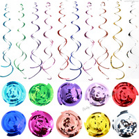 6pcs Double Tailed Spiral Pendant PVC for Wedding Reception Decorations Whirlpool Flower Birthday Decoration Baby Shower Decor