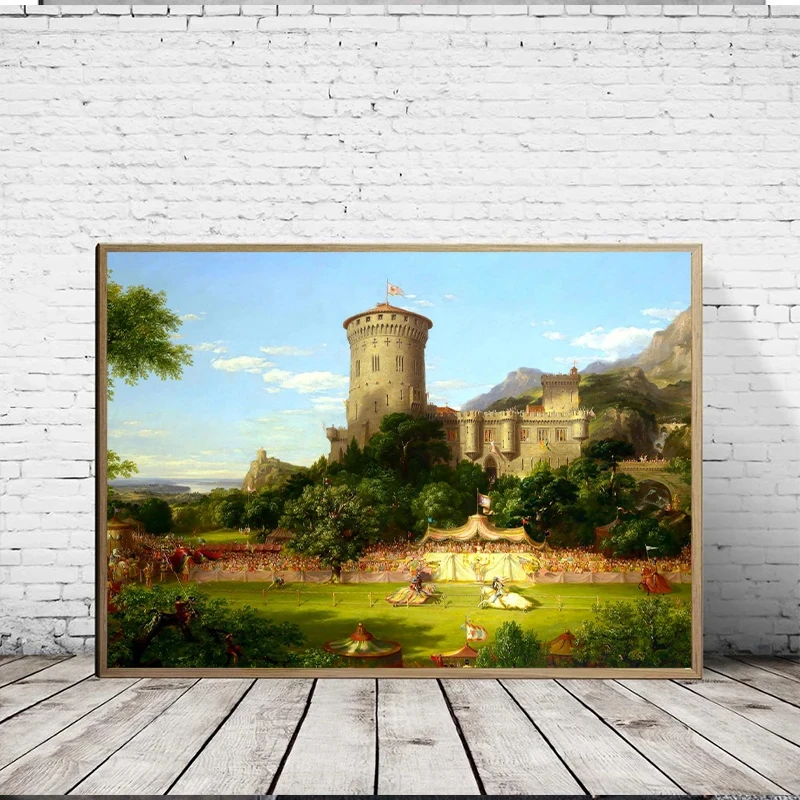 Thomas Cole Vintage Artwork Coleção Poster, destruição do Império Pintura Canvas, Wall Art Imagem para decoração do quarto