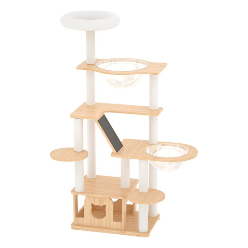 

Cat climbing frame, all solid wood, sisal space capsule, cat jumping platform