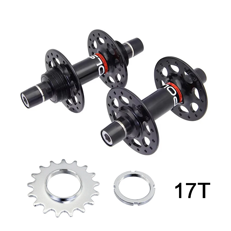 POLSO 20H 24H 32H Fixed Gear Hub Track Bike Aluminum Alloy Axle Cycling Hubs with 17T Cog