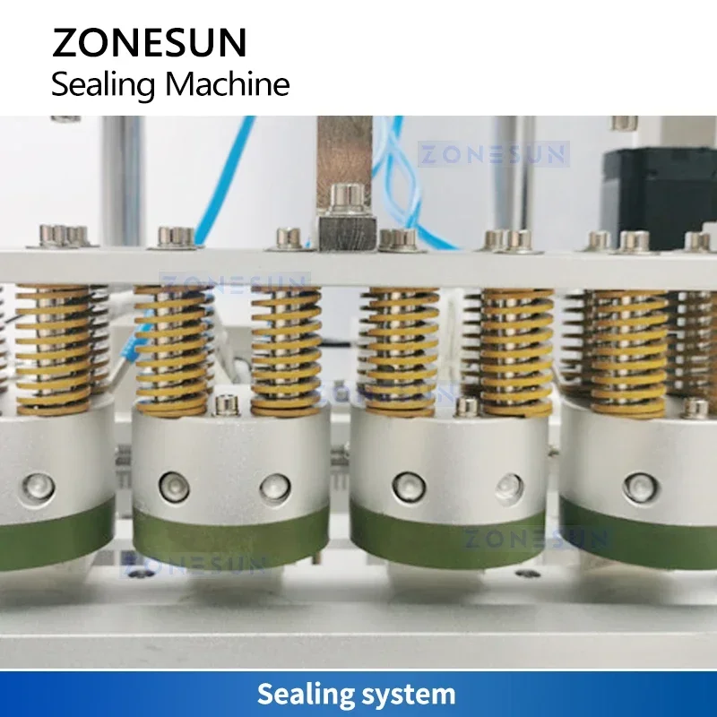 ZONESUN التلقائي سدادة الأكواب K آلة ختم الأكواب غطاء مسبق القطع معدات ختم الأكواب 4 رئيس آلة الختم الحراري ZS-HS4