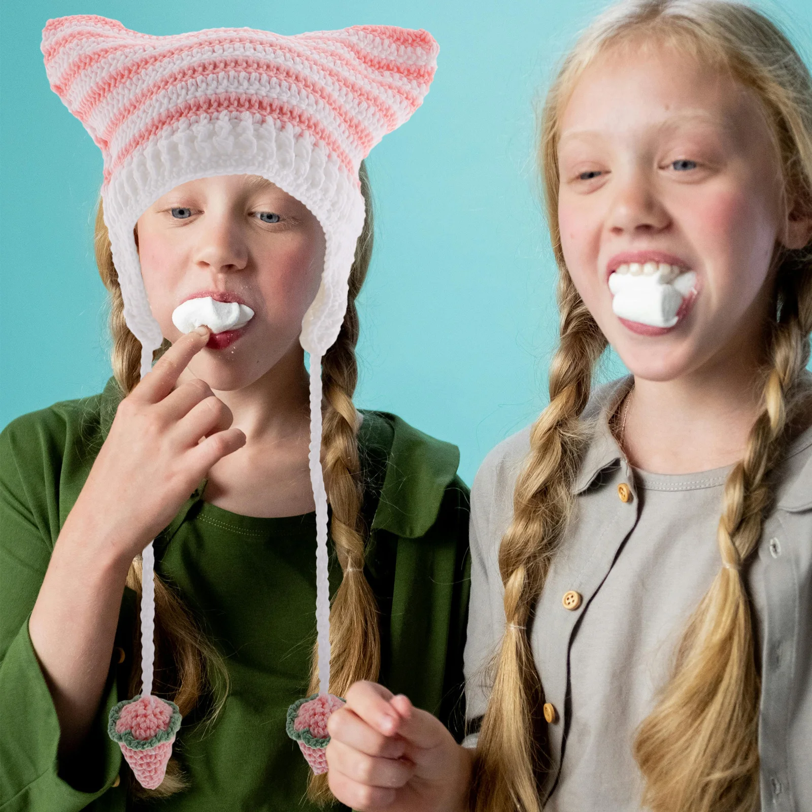 

Autumn And Winter Cat Ears Beanie Men Women Acrylic Cute Cartoon Design Warm Hat