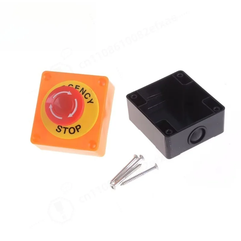 Red Sign Emergency Stop Mushroom Push Button Switch NO+NC AC500V/10A