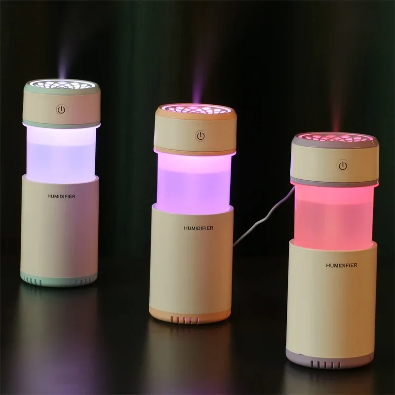 Air Purifier for Car Mini USB Creative Pull-out Design Air Humidifier with LED Lights Ultrasonic Cool Mist Maker