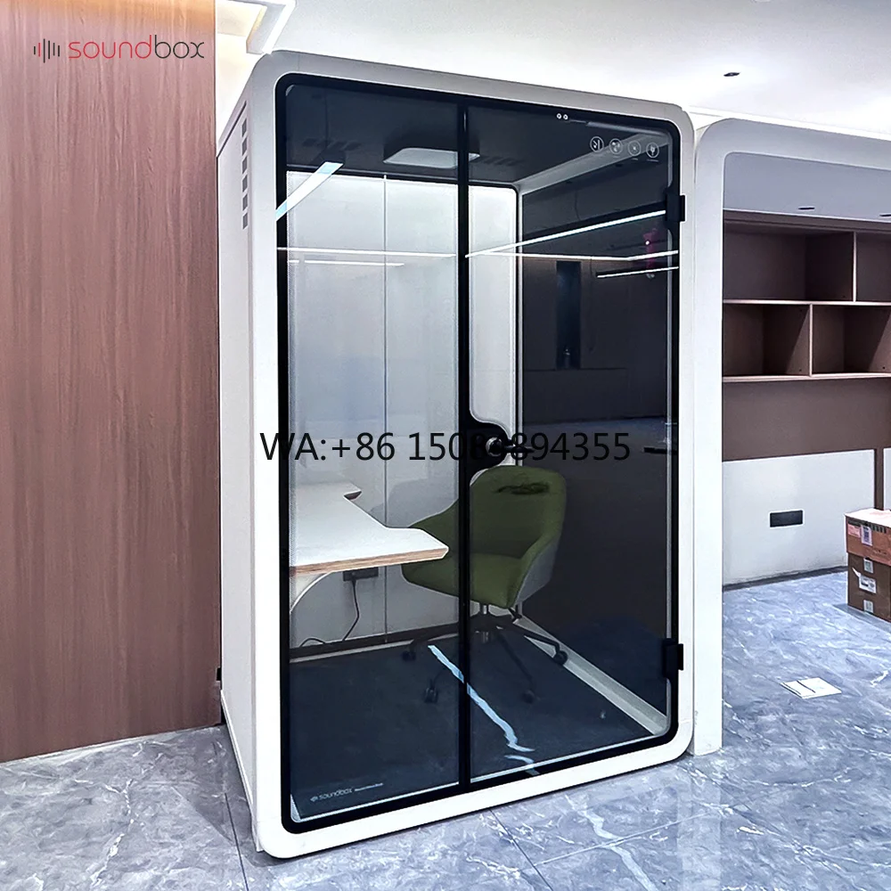 Soundbox Acoustical Soundproof Office Phone Booth Privacy Office Cabin Room Coworking Discussion Space Meeting Pod