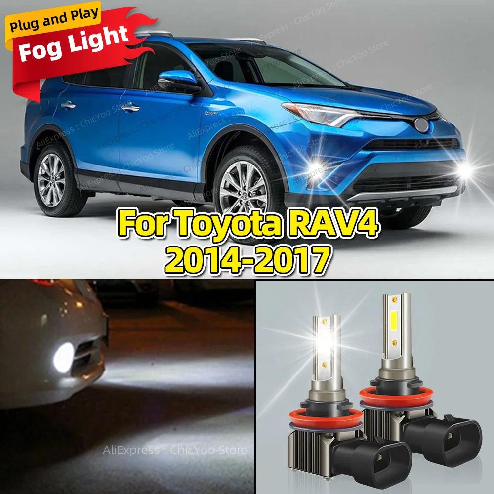 

Для Toyota RAV4 2014-2017 гг. 2 шт. светодиодные передние противотуманные фары H16 H11, 6000K, автомобильный аксессуар, подключи и работай