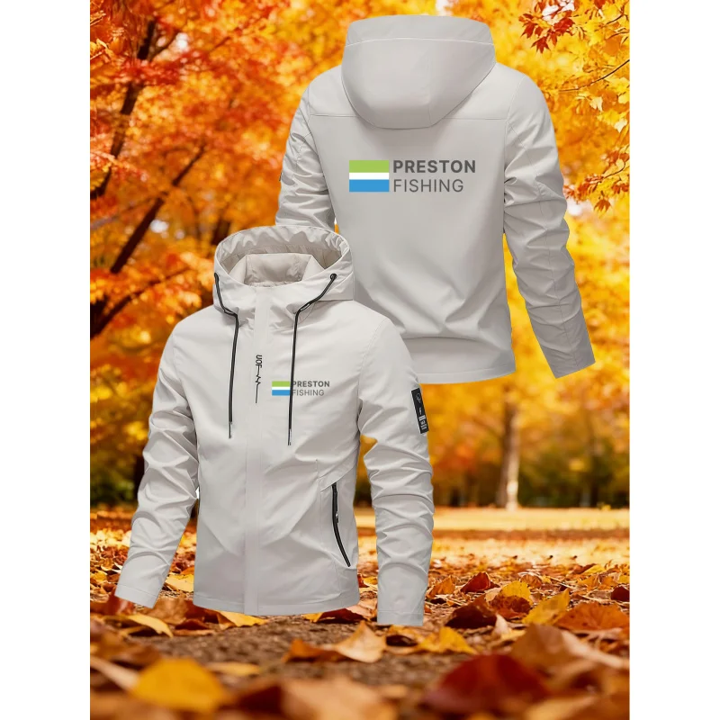 Chaqueta de Carreras para Hombre con Capucha, Ropa de Exterior, Negra con Estampado Azul Preston y Verde, Estilo Moderno del Año 2026
