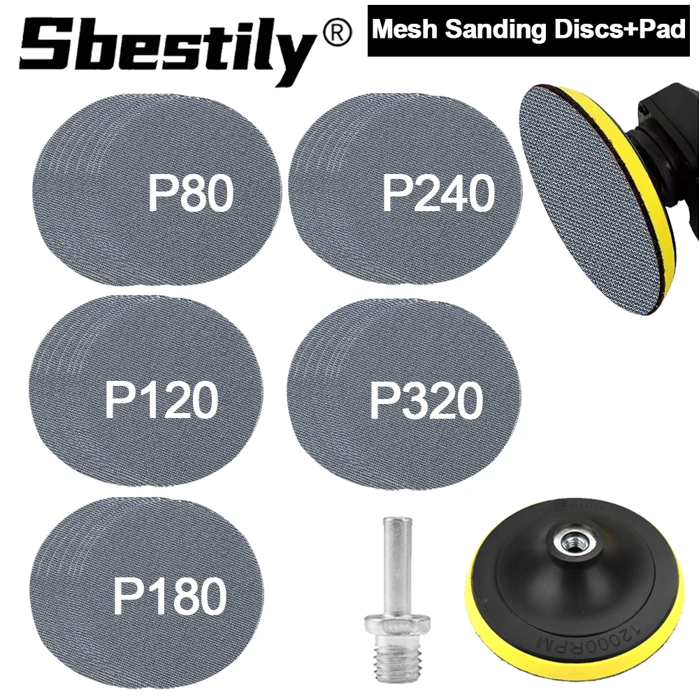 

125 мм сетчатые шлифовальные диски на липучке, абразивная подушечка, пылезащитный диск, антиблокировочная острая шлифовальная наждачная бумага с деревянной мебелью