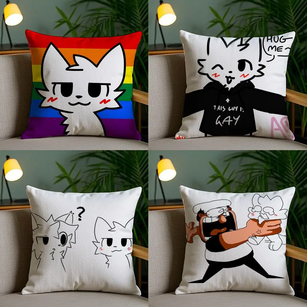 Boykisser Silly Cat Cushion Cover Cushion Cover Soft Washable Pillow Case Multi-Scene For Couch Bed Travel Office Use