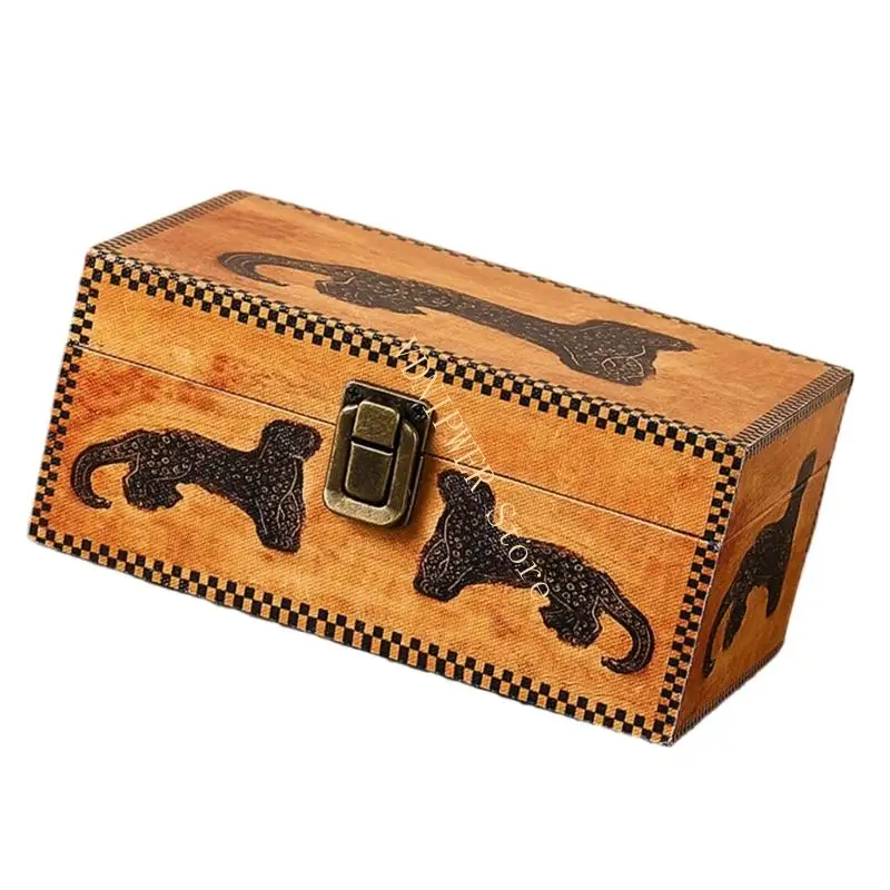 منظمو حالة المجوهرات الخشبية المحمولة مع عدم تشويه الحماية مربع D08E