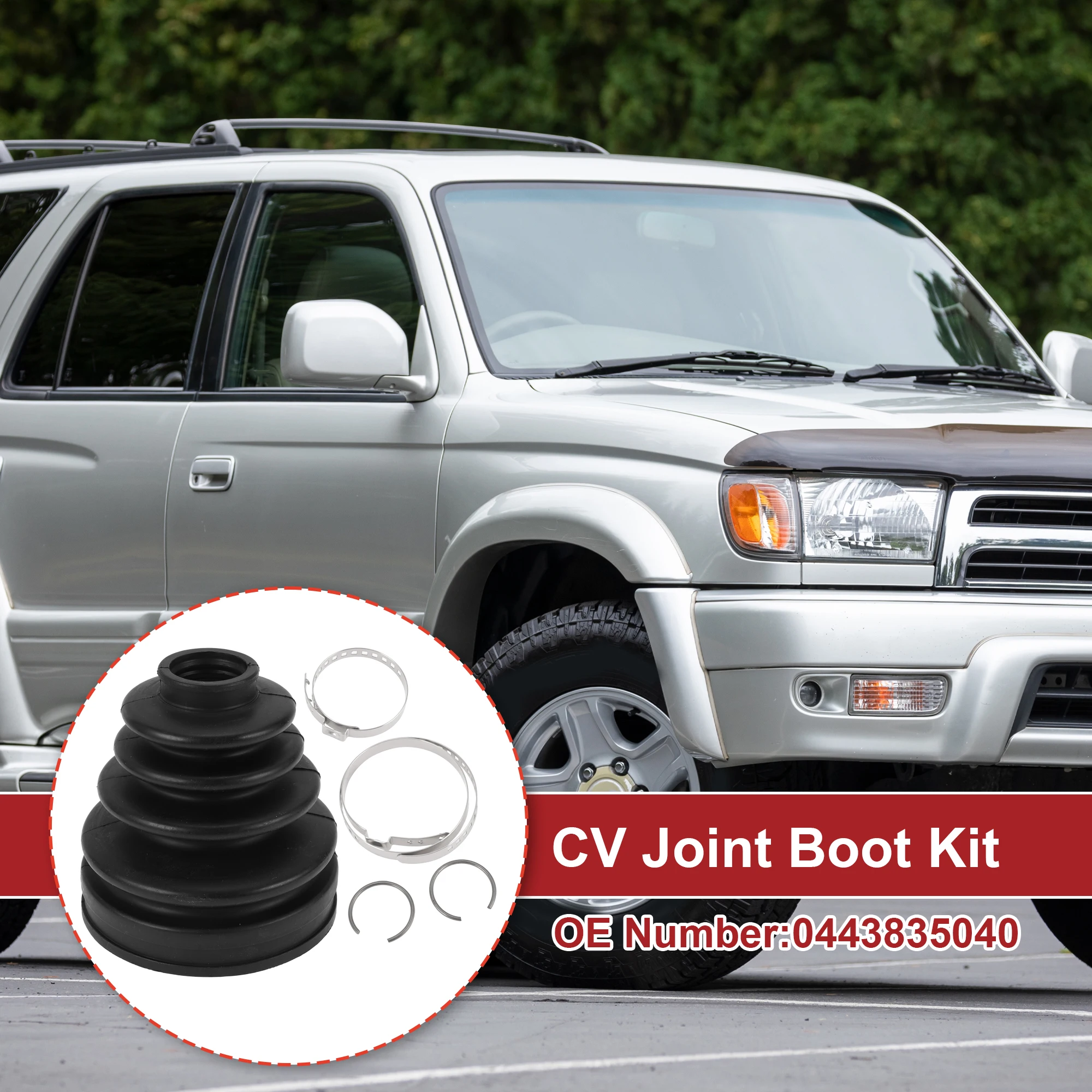 X Autohaux 1 Set CV Joint Boot Kit for Toyota 4Runner 1996-2002 Inner Constant Velocity Joint Boot W/ Clamps No.0443835040