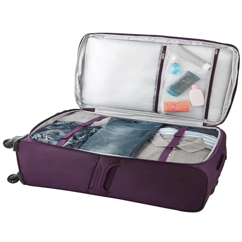 Bagagem Arendale Rolling Softside Spinner, Roxo Elegante, Viajar com Conforto e Facilidade, Alta Qualidade, Novo