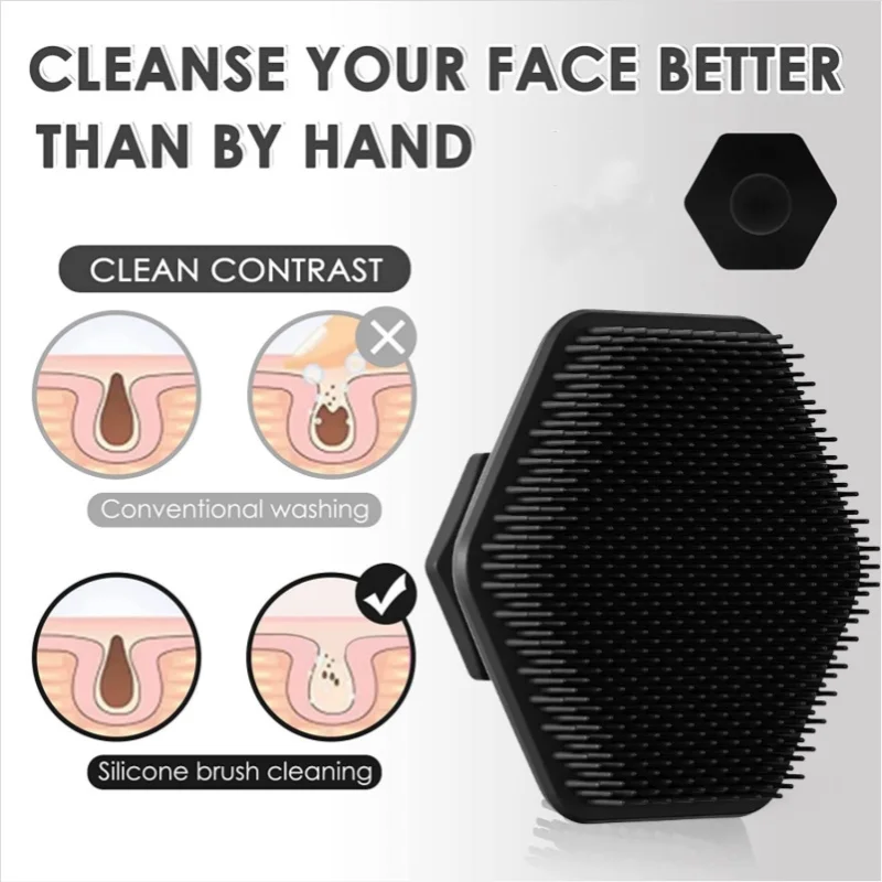 Men Facial Cleaning Brush Silicone Face Deep Washing Scrubber Gentle Shaving Massage Face Exfoliator Cleaner Men Skin Care Tools