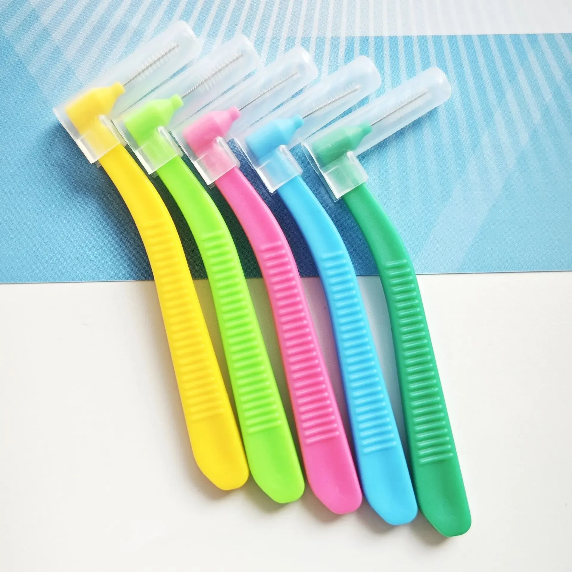 L Shape 16pcs/box Push-Pull Interdental Brush Orthodontic Toothpick Teeth Whitening Tooth Pick ToothBrush Oral Hygiene Care