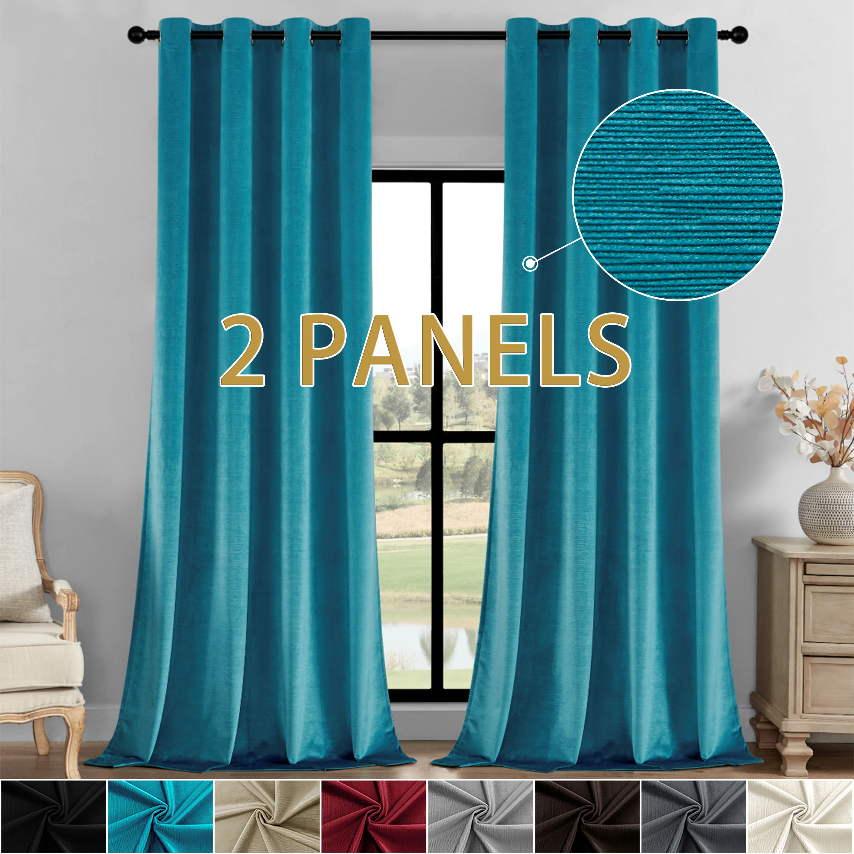 

2 панели, роскошные бархатные шторы с наклонным узором и люверсами для спальни, гостиной, домашнего декора