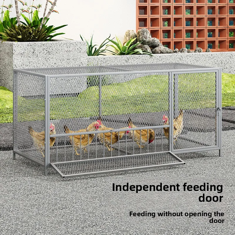 Iron chicken cage household widened encryption anti-squirrel outdoor rabbit duck goose pigeon feeding cage breathable