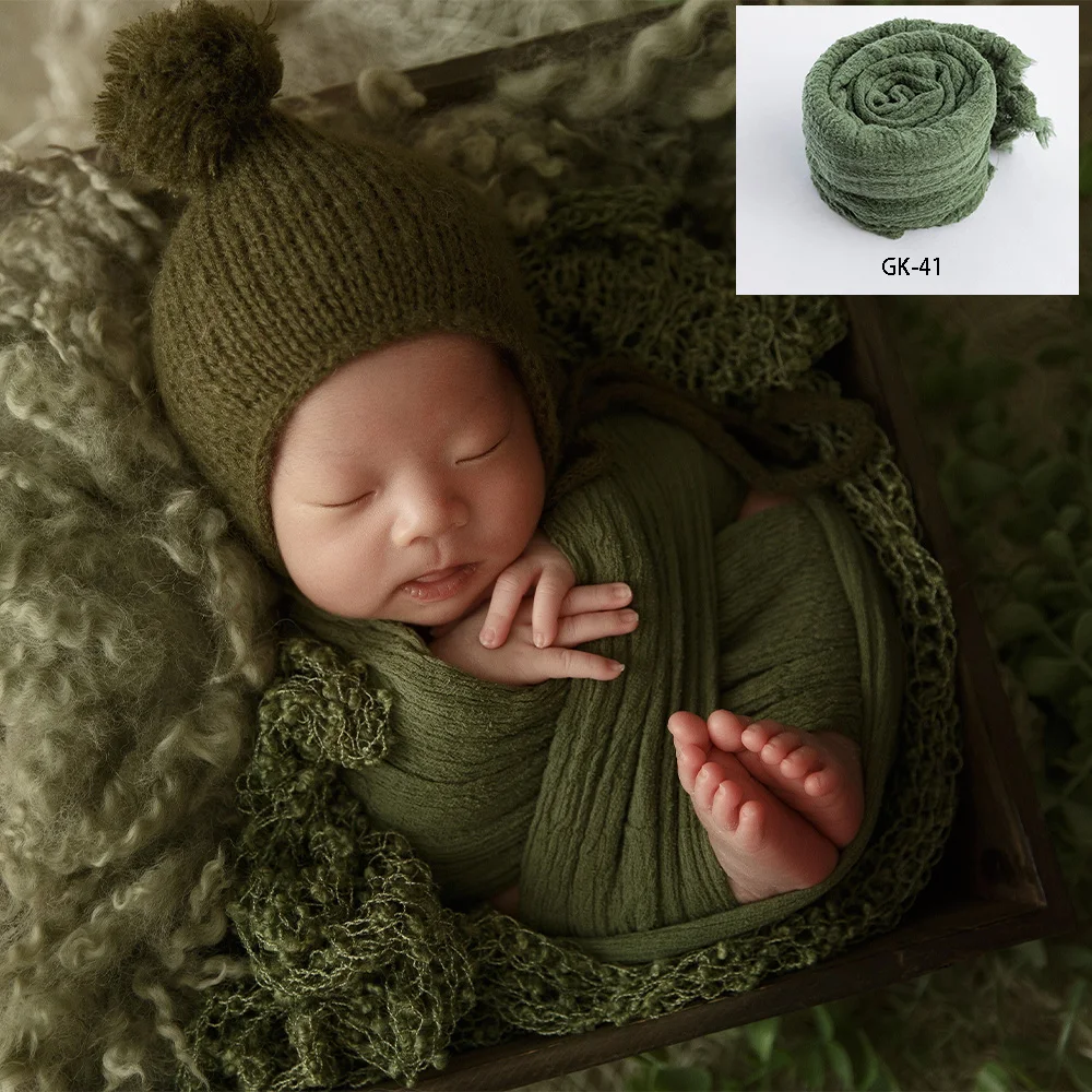 Avvolgimento estensibile Puntelli per fotografia neonato Involucri di garza di cotone morbido Coperta di stoffa in filato Studio Puntelli per lo styling del bambino Accessori