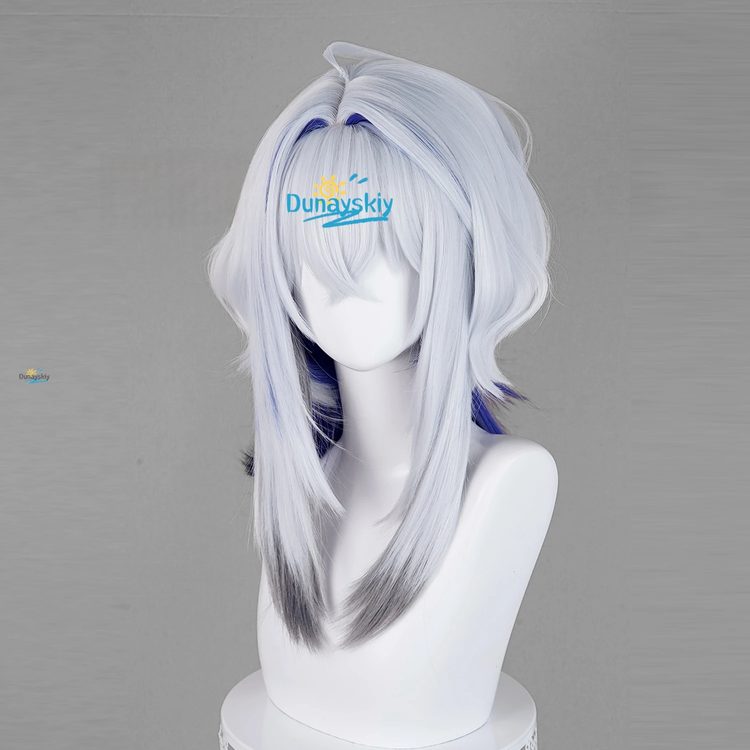วิกผมคอสเพลย์กาลเบรนา สีเทาอมฟ - Anime Cosplay Blue Hair บทวิจารณ์และราคา