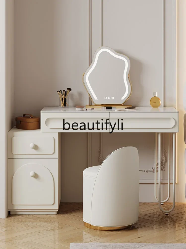

Bedside table, dresser integrated 2024 new cream style makeup table, small apartment, bedroom bay window, small makeup table