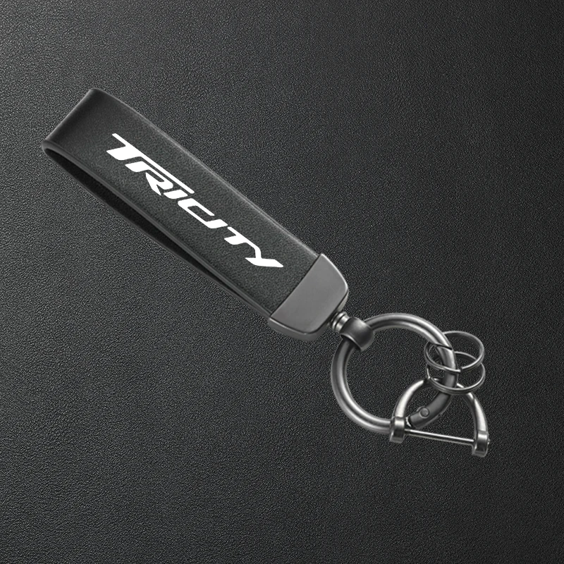 Motorcycle High-Grade Leather Keychain Metal Keyring Accessories For Yamaha Tricity 125 155 300 TRICITY125 TRICITY155