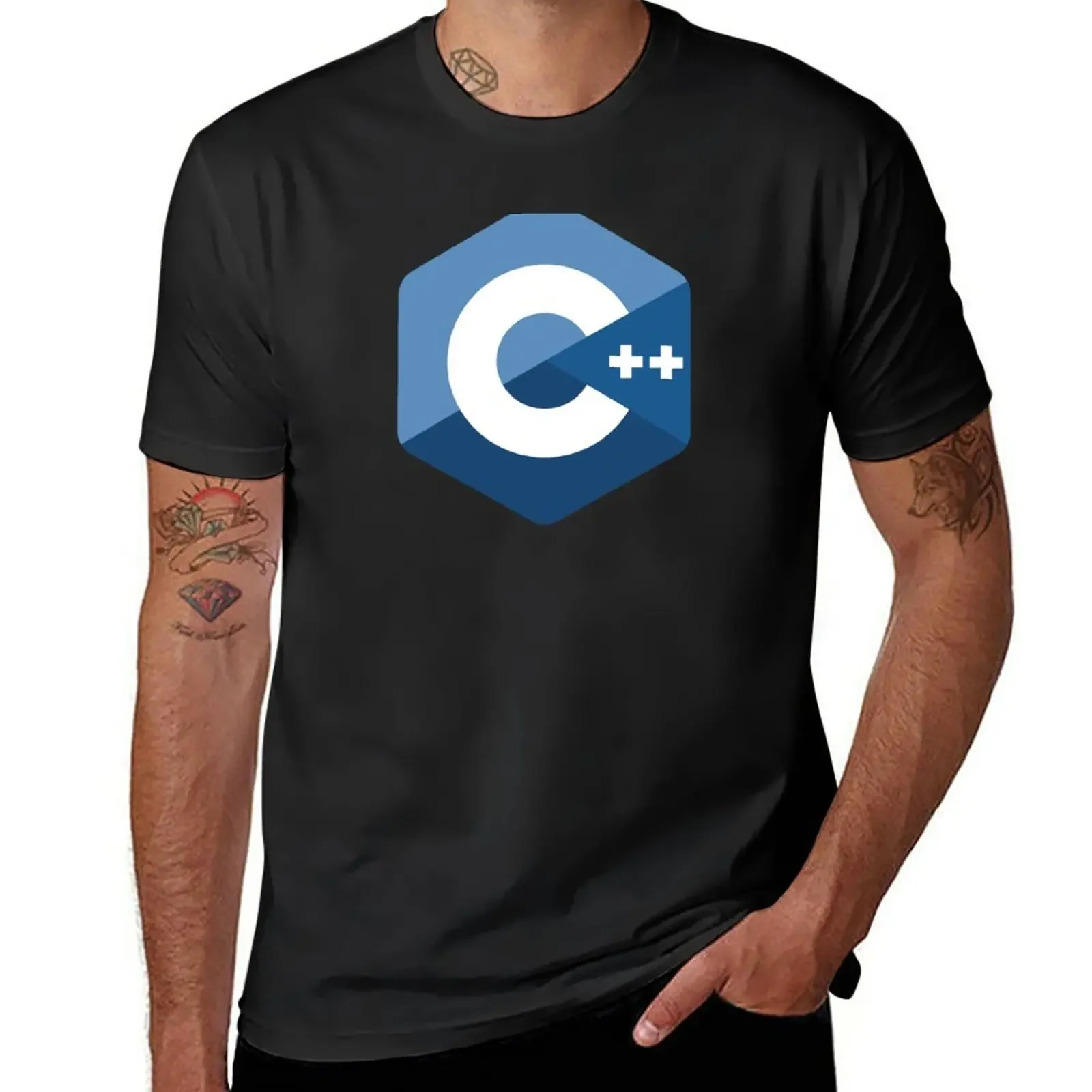 Short sleeve tee heavyweights men t shirts  C++ Logo for C/C++ Software Developer T-Shirt  oversized t shirt  men clothing