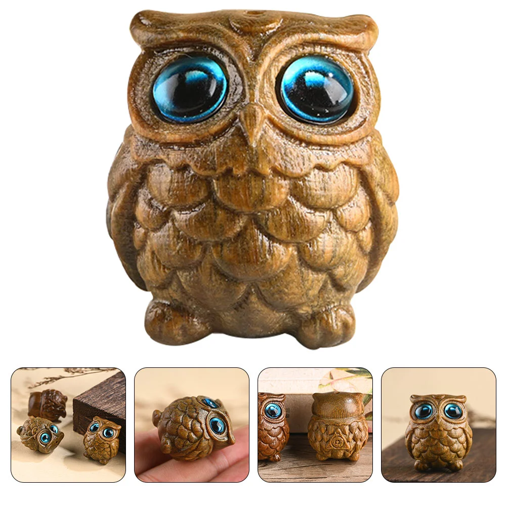 

Owl Sculpture Wooden Animal Figurine Owls Decor Gifts Figurines Fake Home Animals