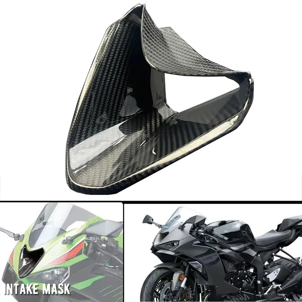 

Передний обтекатель из углеродного волокна 3K, воздухозаборник, штамповка, крышка корпуса, защита корпуса для KAWASAKI NINJA ZX-6R ZX6R 2024, детали мотоцикла