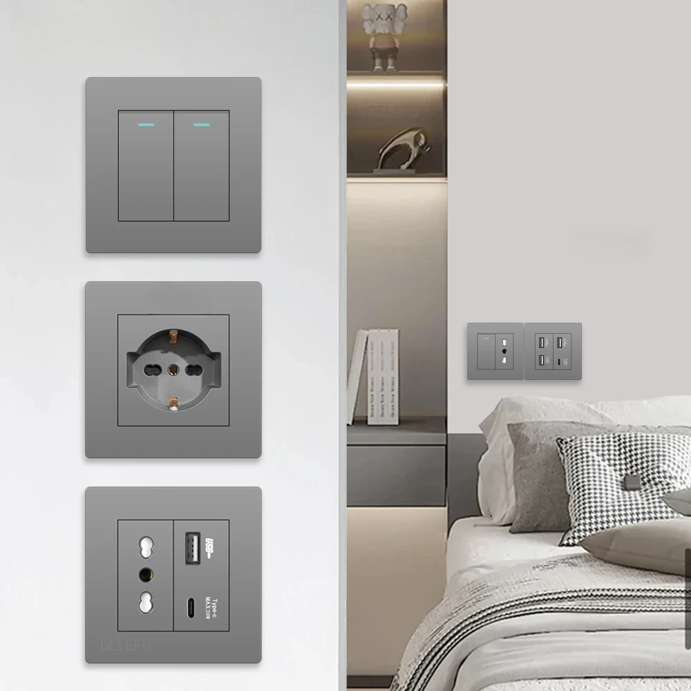 メレリー イタリア製 壁コンセント フレイムPCパネル コンセントプラグ 調光器 ライトカーテン スピードスイッチ スピードコントロール USB Type-C ドイツ イタリア EU