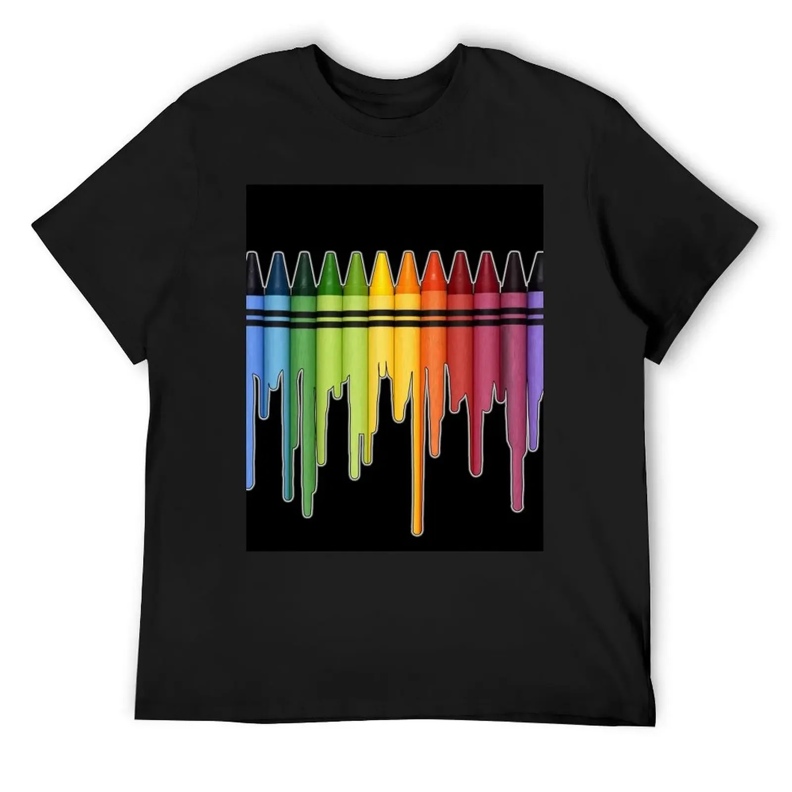 Melting Crayons T-Shirt Short sleeve tee custom t shirt heavy weight t shirts for men