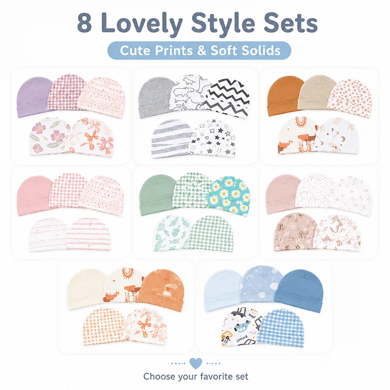 5pcs 아기 비니 모자 세트 부드러운 면 신생아 모자 - Knit Beanie Hat Warm 리뷰 및 가격