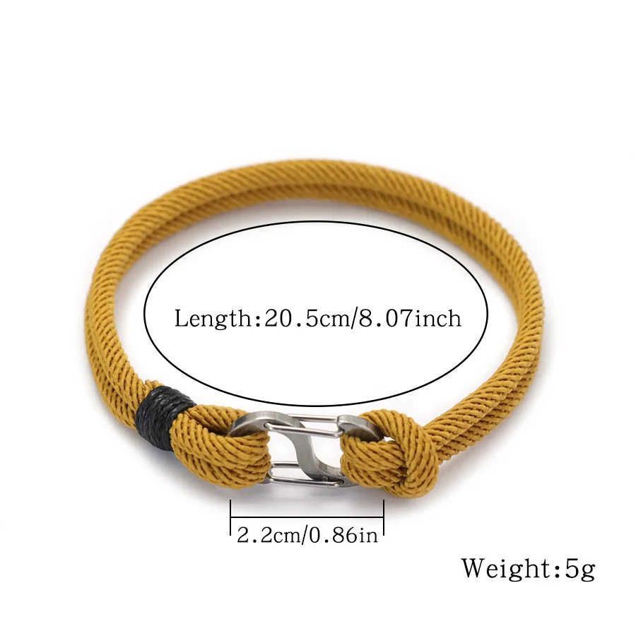 New Casual Rope Bracelet for Men Detachable Stainless Steel S Hiking Buckle Wrap Braclet Male Outdoor Sports Armband Jewelry