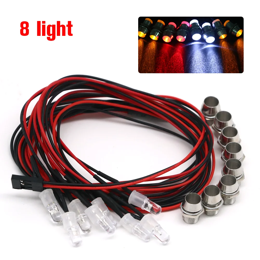 2/3/4/6/8 Lichter 70 cm Länge RC LED Nacht Scheinwerfer Scheinwerfer 3/5mm LED Licht für Modell Drift Crawler Auto Für RC Auto – Detail 8