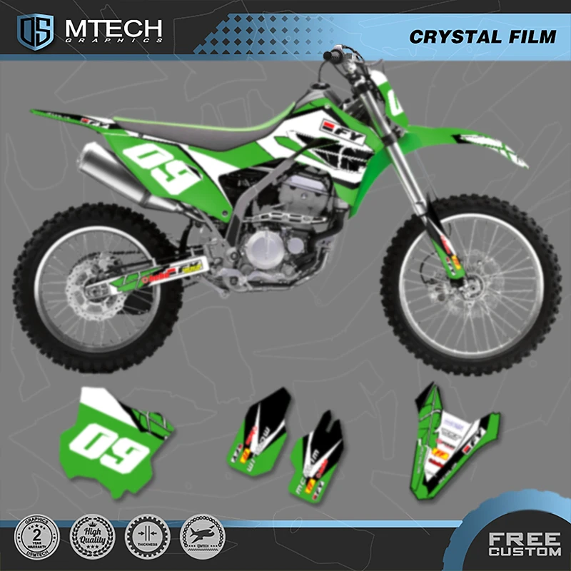 DSMTECH For Kawasaki KLX 300R Graphics Background Decals Stickers kits For 2020 2021 2022 2023 KLX 300R 003