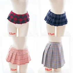 Anime Super MINI Plaid Skirt Sexy Cute Navy Blue Skirt Cosplay Costume Sweet School Girl Pleated Skirt Sexy Role Play Outfits