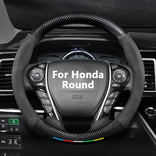 Protector para volante de coche, gamuza de fibra de carbono, antideslizante, especial para Honda Civic Accord Jazz Stream CRV HRV URV Vezel Fit Integra