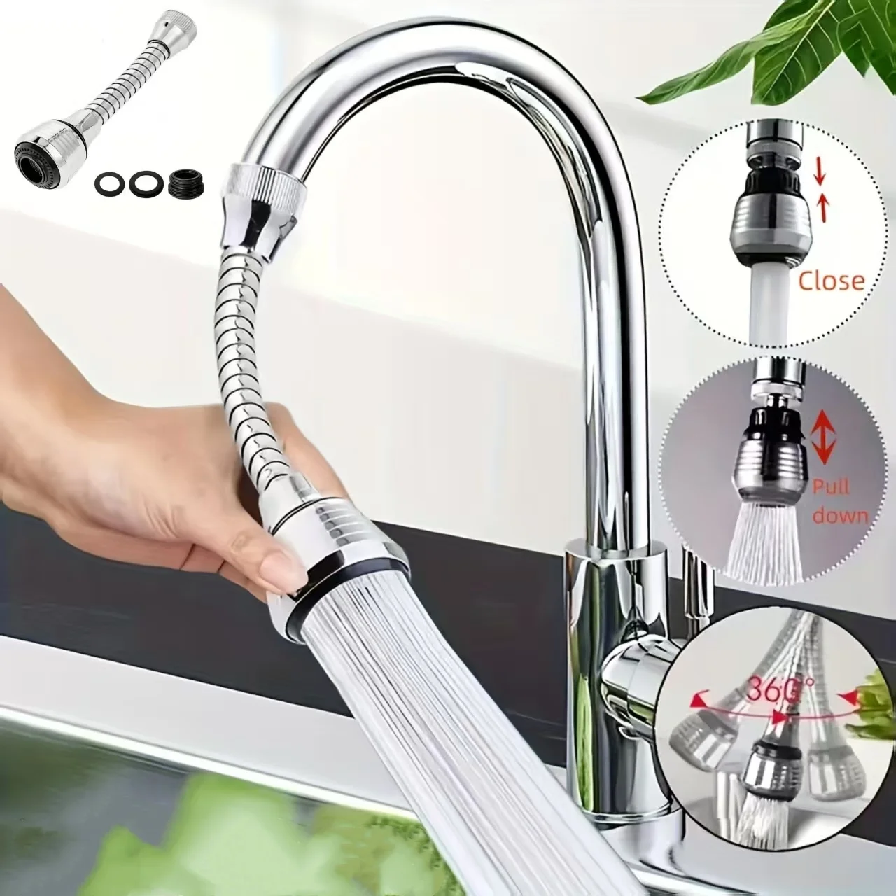 

1 faucet nozzle 360 degree rotating filter extension tube dual-mode faucet nozzle universal kitchen accessory