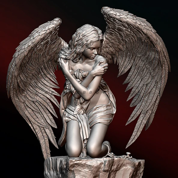 1/24 Zestawy modeli żywicznych figurka piękna aniołek bezbarwna i do samodzielnego montażu A-2057