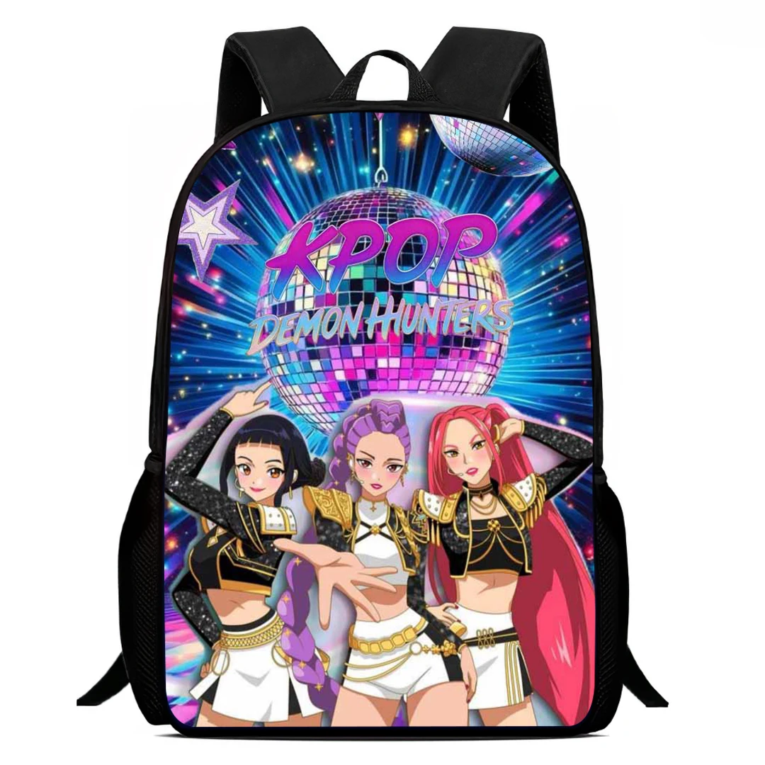 Рюкзак KPop Demon Hunters Rumi Mira Zoey HUNTR/X Saja Boys, легкий школьный ранец для начальной школы, 15 дюймов, легкая дорожная сумка-мочила