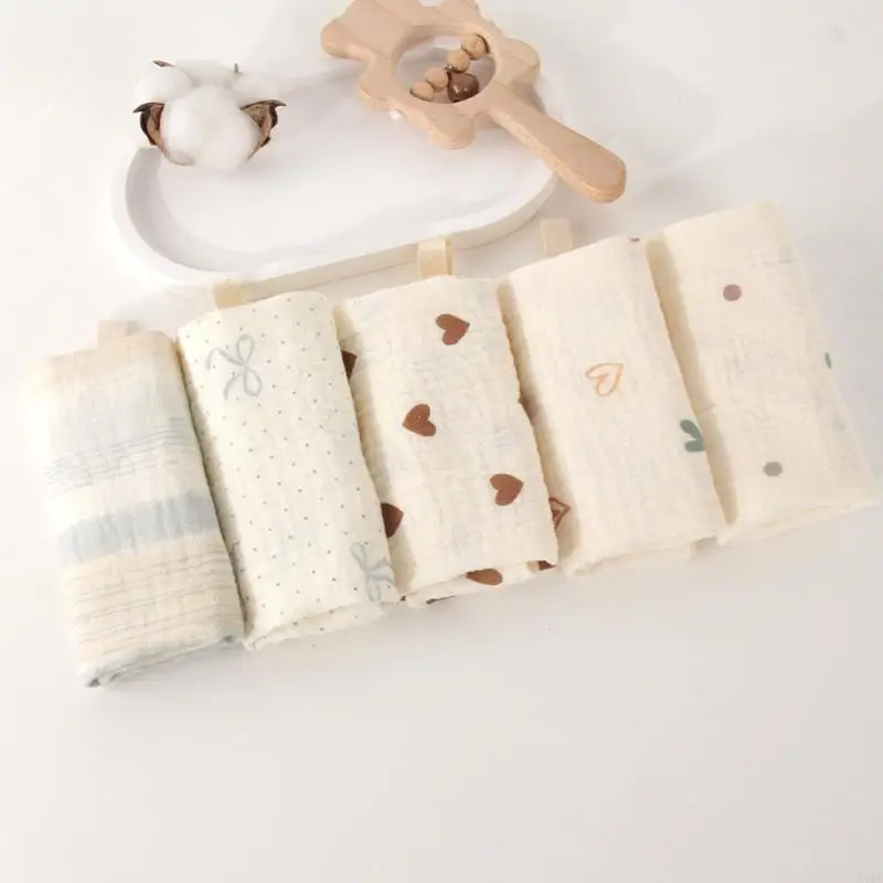 54DF 5 unids/pack toallas baño algodón multiusos toallas cuadradas para bebé paños suaves para eructar