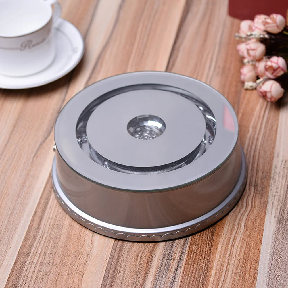 

1Pcs Silver Crystal Piano Music Box Rotating Display Stand Colorful Lamp Holder Luminous Base Gift Revolving Platform
