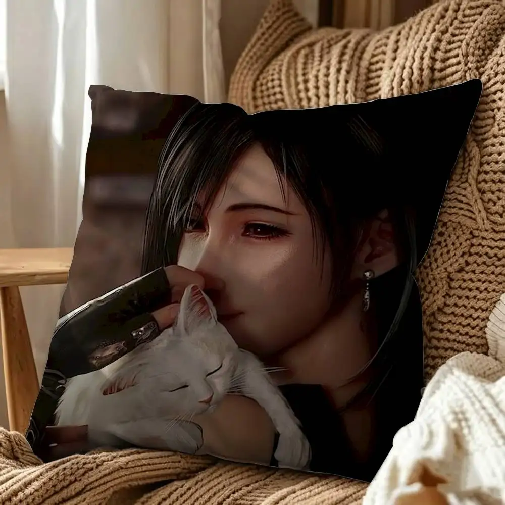 Game Final Fantasy Square Double-Sided Printed Pillow Case Sofa Cushion Cover Bedroom Bedside Decor